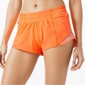 RARE Lululemon Hotty Hot Orange Soda 2.5 Shorts